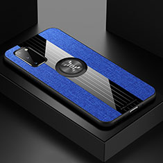 Coque Ultra Fine Silicone Souple Housse Etui avec Support Bague Anneau Aimante Magnetique X01L pour Samsung Galaxy S20 Bleu