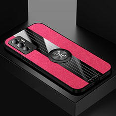 Coque Ultra Fine Silicone Souple Housse Etui avec Support Bague Anneau Aimante Magnetique X01L pour Vivo V23e 5G Rouge