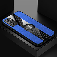 Coque Ultra Fine Silicone Souple Housse Etui avec Support Bague Anneau Aimante Magnetique X01L pour Vivo V23e Bleu