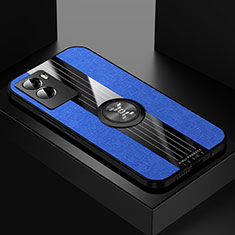 Coque Ultra Fine Silicone Souple Housse Etui avec Support Bague Anneau Aimante Magnetique X01L pour Vivo Y72t Bleu