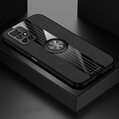 Coque Ultra Fine Silicone Souple Housse Etui avec Support Bague Anneau Aimante Magnetique X01L pour Xiaomi Redmi 10 (2022) Noir