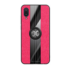 Coque Ultra Fine Silicone Souple Housse Etui avec Support Bague Anneau Aimante Magnetique X02L pour Samsung Galaxy A02 Rouge