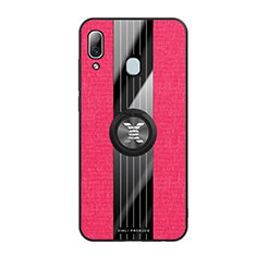 Coque Ultra Fine Silicone Souple Housse Etui avec Support Bague Anneau Aimante Magnetique X02L pour Samsung Galaxy A30 Rouge