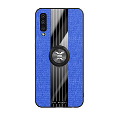 Coque Ultra Fine Silicone Souple Housse Etui avec Support Bague Anneau Aimante Magnetique X02L pour Samsung Galaxy A30S Bleu