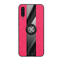 Coque Ultra Fine Silicone Souple Housse Etui avec Support Bague Anneau Aimante Magnetique X02L pour Samsung Galaxy A30S Rouge