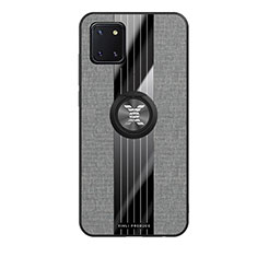 Coque Ultra Fine Silicone Souple Housse Etui avec Support Bague Anneau Aimante Magnetique X02L pour Samsung Galaxy M60s Gris