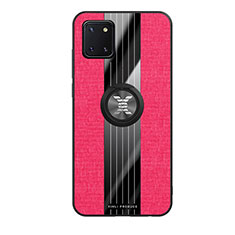 Coque Ultra Fine Silicone Souple Housse Etui avec Support Bague Anneau Aimante Magnetique X02L pour Samsung Galaxy Note 10 Lite Rouge