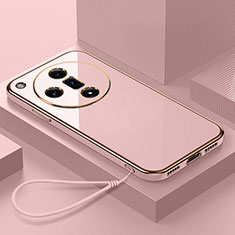 Coque Ultra Fine Silicone Souple Housse Etui avec Support Bague Anneau Aimante Magnetique X03L pour Oppo Find X7 5G Rose