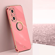 Coque Ultra Fine Silicone Souple Housse Etui avec Support Bague Anneau Aimante Magnetique XL1 pour Huawei Honor 50 SE 5G Rose Rouge