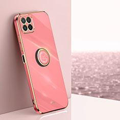 Coque Ultra Fine Silicone Souple Housse Etui avec Support Bague Anneau Aimante Magnetique XL1 pour Huawei Honor 70 Lite 5G Rose Rouge