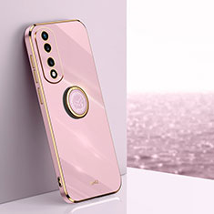 Coque Ultra Fine Silicone Souple Housse Etui avec Support Bague Anneau Aimante Magnetique XL1 pour Huawei Honor 70 Pro+ Plus 5G Violet Clair