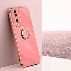 Coque Ultra Fine Silicone Souple Housse Etui avec Support Bague Anneau Aimante Magnetique XL1 pour Huawei Honor 80 5G Rose Rouge