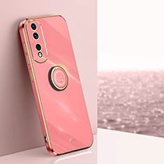 Coque Ultra Fine Silicone Souple Housse Etui avec Support Bague Anneau Aimante Magnetique XL1 pour Huawei Honor 80 Pro 5G Rose Rouge