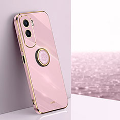 Coque Ultra Fine Silicone Souple Housse Etui avec Support Bague Anneau Aimante Magnetique XL1 pour Huawei Honor 90 Lite 5G Violet Clair