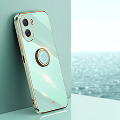 Coque Ultra Fine Silicone Souple Housse Etui avec Support Bague Anneau Aimante Magnetique XL1 pour Huawei Honor X40i 5G Vert