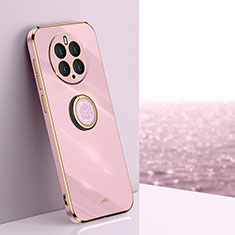 Coque Ultra Fine Silicone Souple Housse Etui avec Support Bague Anneau Aimante Magnetique XL1 pour Huawei Mate 50 Pro Violet Clair