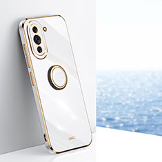 Coque Ultra Fine Silicone Souple Housse Etui avec Support Bague Anneau Aimante Magnetique XL1 pour Huawei Nova 10 Pro Blanc