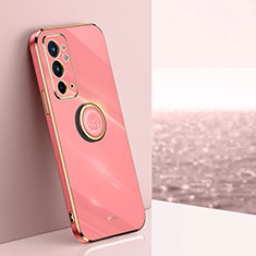 Coque Ultra Fine Silicone Souple Housse Etui avec Support Bague Anneau Aimante Magnetique XL1 pour OnePlus 9RT 5G Rose Rouge