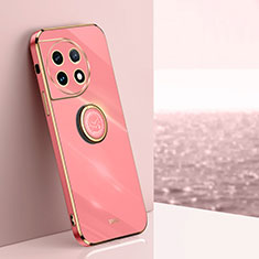 Coque Ultra Fine Silicone Souple Housse Etui avec Support Bague Anneau Aimante Magnetique XL1 pour OnePlus Ace 2 Pro 5G Rose Rouge