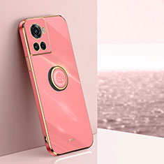 Coque Ultra Fine Silicone Souple Housse Etui avec Support Bague Anneau Aimante Magnetique XL1 pour OnePlus Ace 5G Rose Rouge