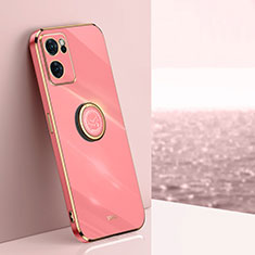 Coque Ultra Fine Silicone Souple Housse Etui avec Support Bague Anneau Aimante Magnetique XL1 pour OnePlus Nord CE 2 5G Rose Rouge