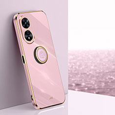 Coque Ultra Fine Silicone Souple Housse Etui avec Support Bague Anneau Aimante Magnetique XL1 pour Oppo A1 5G Rose