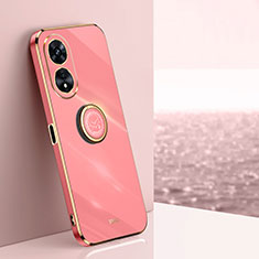 Coque Ultra Fine Silicone Souple Housse Etui avec Support Bague Anneau Aimante Magnetique XL1 pour Oppo A1 Pro 5G Rose Rouge