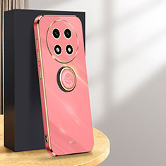 Coque Ultra Fine Silicone Souple Housse Etui avec Support Bague Anneau Aimante Magnetique XL1 pour Oppo A2 Pro 5G Rose Rouge