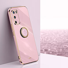 Coque Ultra Fine Silicone Souple Housse Etui avec Support Bague Anneau Aimante Magnetique XL1 pour Oppo A53s 5G Rose