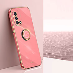 Coque Ultra Fine Silicone Souple Housse Etui avec Support Bague Anneau Aimante Magnetique XL1 pour Oppo A74 4G Rose Rouge