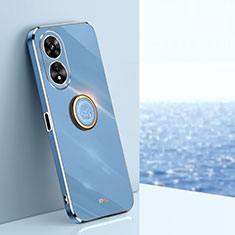 Coque Ultra Fine Silicone Souple Housse Etui avec Support Bague Anneau Aimante Magnetique XL1 pour Oppo A78 5G Bleu