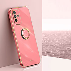 Coque Ultra Fine Silicone Souple Housse Etui avec Support Bague Anneau Aimante Magnetique XL1 pour Oppo A94 5G Rose Rouge