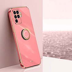 Coque Ultra Fine Silicone Souple Housse Etui avec Support Bague Anneau Aimante Magnetique XL1 pour Oppo F19 Pro Rose Rouge