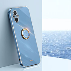 Coque Ultra Fine Silicone Souple Housse Etui avec Support Bague Anneau Aimante Magnetique XL1 pour Oppo F21s Pro 5G Bleu