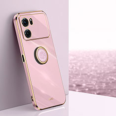 Coque Ultra Fine Silicone Souple Housse Etui avec Support Bague Anneau Aimante Magnetique XL1 pour Oppo K10 5G Rose