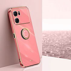 Coque Ultra Fine Silicone Souple Housse Etui avec Support Bague Anneau Aimante Magnetique XL1 pour Oppo K10 5G Rose Rouge