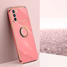 Coque Ultra Fine Silicone Souple Housse Etui avec Support Bague Anneau Aimante Magnetique XL1 pour Oppo K9 Pro 5G Rose Rouge