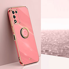 Coque Ultra Fine Silicone Souple Housse Etui avec Support Bague Anneau Aimante Magnetique XL1 pour Oppo K9S 5G Rose Rouge