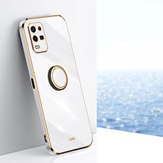 Coque Ultra Fine Silicone Souple Housse Etui avec Support Bague Anneau Aimante Magnetique XL1 pour Oppo K9X 5G Blanc