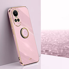 Coque Ultra Fine Silicone Souple Housse Etui avec Support Bague Anneau Aimante Magnetique XL1 pour Oppo Reno10 Pro 5G Violet Clair