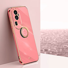 Coque Ultra Fine Silicone Souple Housse Etui avec Support Bague Anneau Aimante Magnetique XL1 pour Oppo Reno10 Pro+ Plus 5G Rose Rouge