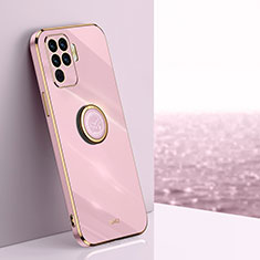 Coque Ultra Fine Silicone Souple Housse Etui avec Support Bague Anneau Aimante Magnetique XL1 pour Oppo Reno5 F Rose