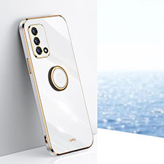 Coque Ultra Fine Silicone Souple Housse Etui avec Support Bague Anneau Aimante Magnetique XL1 pour Oppo Reno6 Lite Blanc