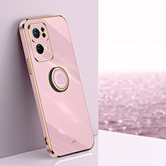 Coque Ultra Fine Silicone Souple Housse Etui avec Support Bague Anneau Aimante Magnetique XL1 pour Oppo Reno7 Pro 5G Rose