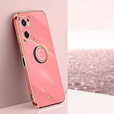 Coque Ultra Fine Silicone Souple Housse Etui avec Support Bague Anneau Aimante Magnetique XL1 pour Oppo Reno7 SE 5G Rose Rouge