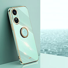 Coque Ultra Fine Silicone Souple Housse Etui avec Support Bague Anneau Aimante Magnetique XL1 pour Oppo Reno8 T 4G Vert