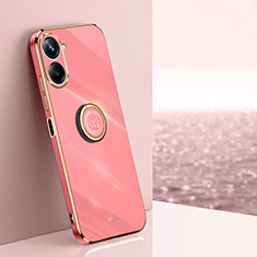 Coque Ultra Fine Silicone Souple Housse Etui avec Support Bague Anneau Aimante Magnetique XL1 pour Realme 10 4G Rose Rouge