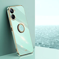 Coque Ultra Fine Silicone Souple Housse Etui avec Support Bague Anneau Aimante Magnetique XL1 pour Realme 10 Pro 5G Vert