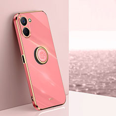 Coque Ultra Fine Silicone Souple Housse Etui avec Support Bague Anneau Aimante Magnetique XL1 pour Realme 10S 5G Rose Rouge