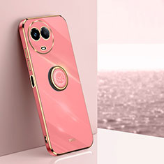 Coque Ultra Fine Silicone Souple Housse Etui avec Support Bague Anneau Aimante Magnetique XL1 pour Realme 11X 5G Rose Rouge